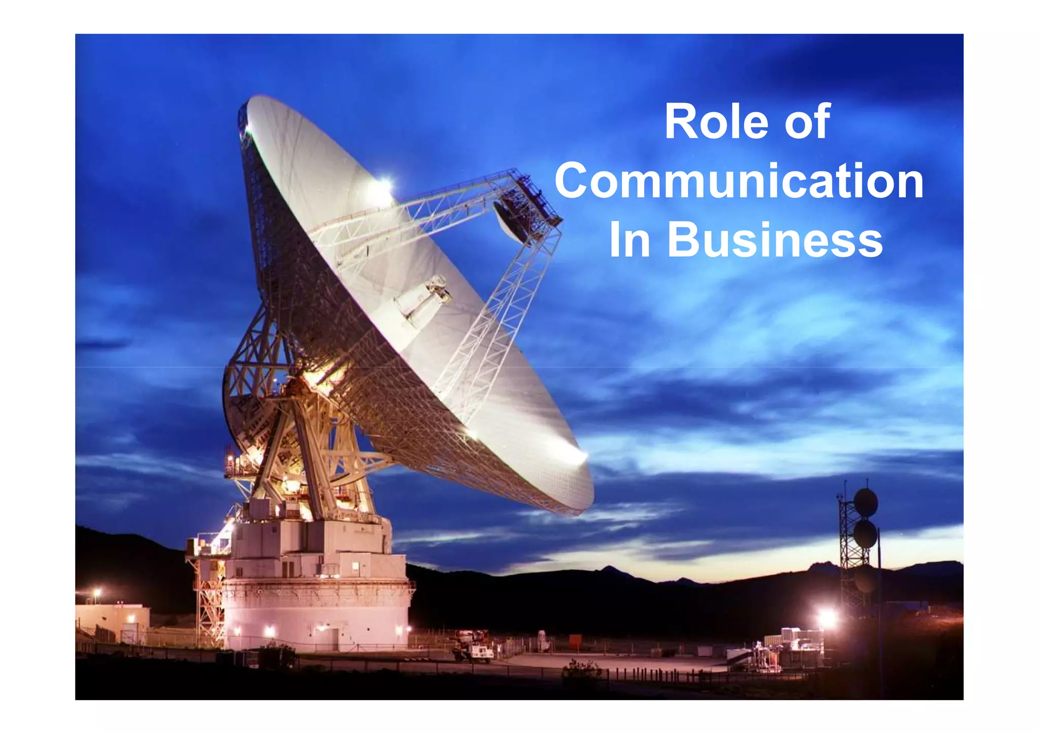 Role of
Communication
In Business
 