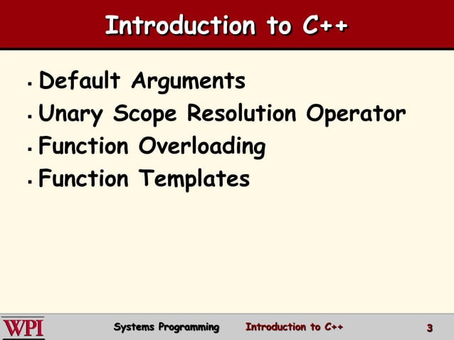 Intro to c++