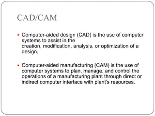 Intro to CAD CAM Tools | PPTX