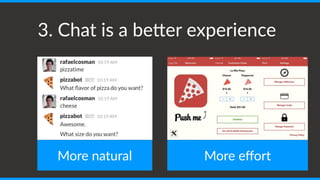 3.  Chat  is  a  beOer  experience
More  natural   More  eﬀort  
 