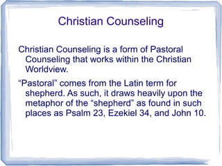Background to Christian Counseling | PPT