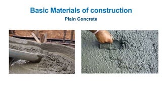 Basic Materials of construction
Plain Concrete
 