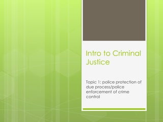 Intro to Criminal Justice: Topic 1 | PPTX