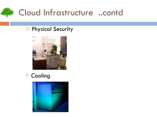 Cloud Infrastructure  ..contd Physical Security Cooling 