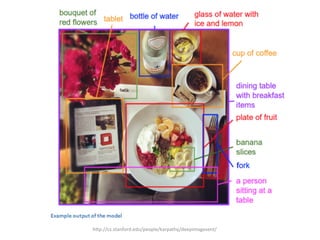 h@p://cs.stanford.edu/people/karpathy/deepimagesent/	
  
 