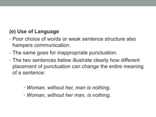 Hamper Example Sentence Introduction to Communication and presentation skills | PPTX