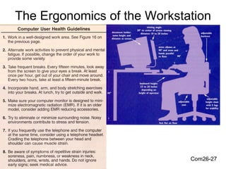 The Ergonomics of the Workstation Com26-27 