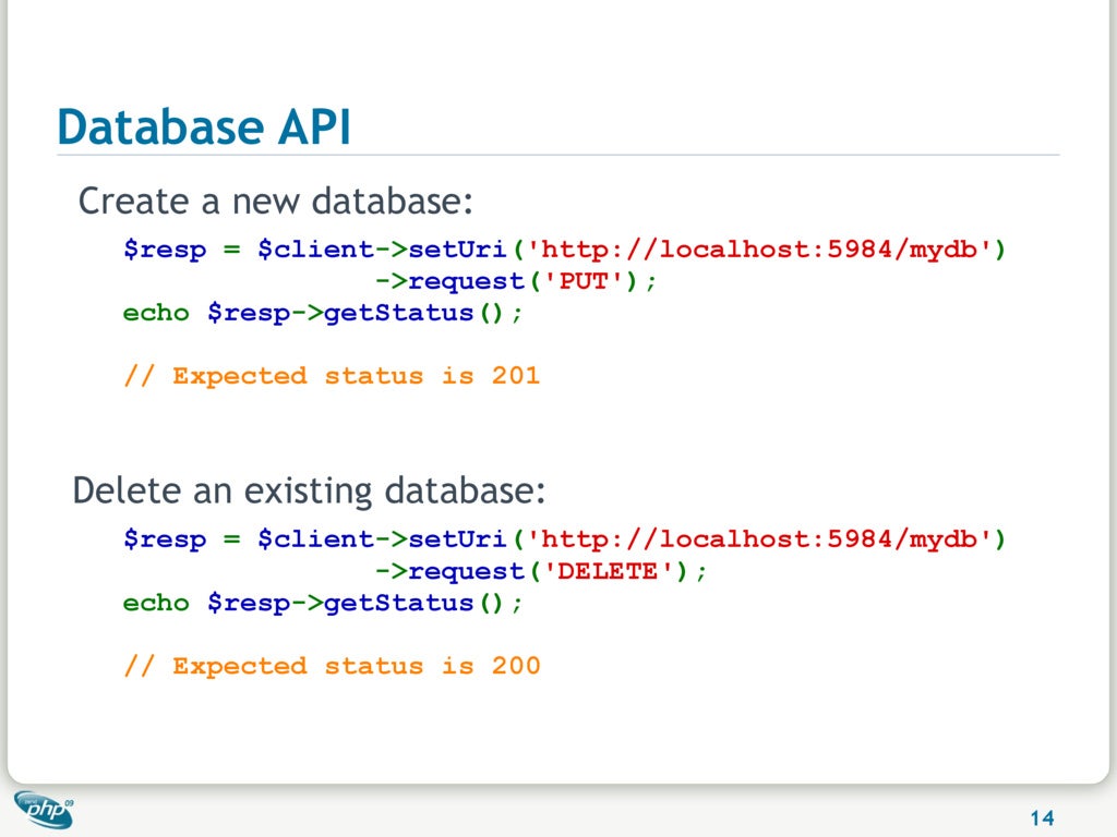 Database API Create a new