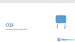 CQS 
Command Query Separation 
C Q 
 