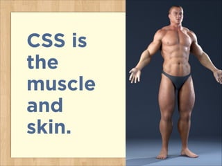 CSS is
the
muscle
and
skin.
 