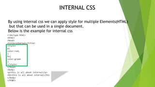 Intro to css | PPT