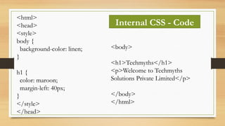 Html Maroon Intro to CSS.pptx SDP NOTES FOR FIRST YEAR | PPTX