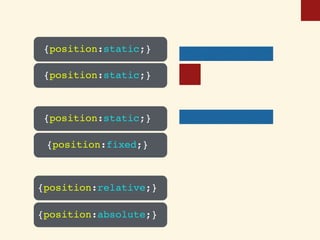 {position:relative;}
{position:absolute;}
{position:static;}
{position:static;}
{position:fixed;}
{position:static;}
 