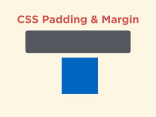 CSS Padding & Margin
{padding:25px 50px 75px 100px;}
 