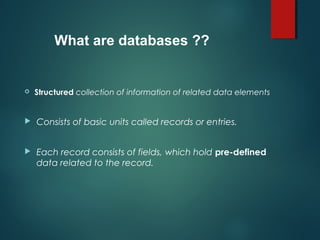 Intro to databases