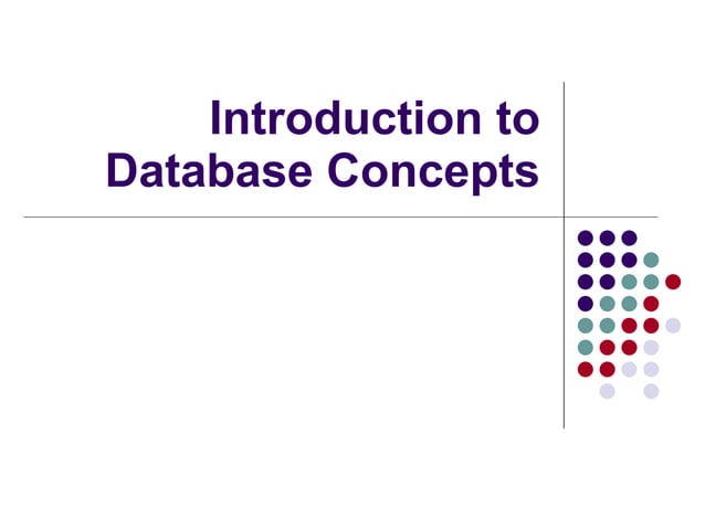 Introduction to Database Concepts | PPT