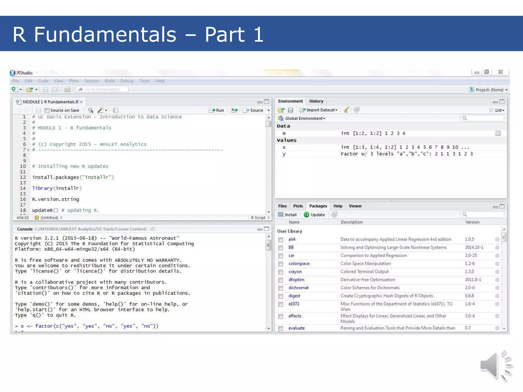 R Fundamentals – Part 1 