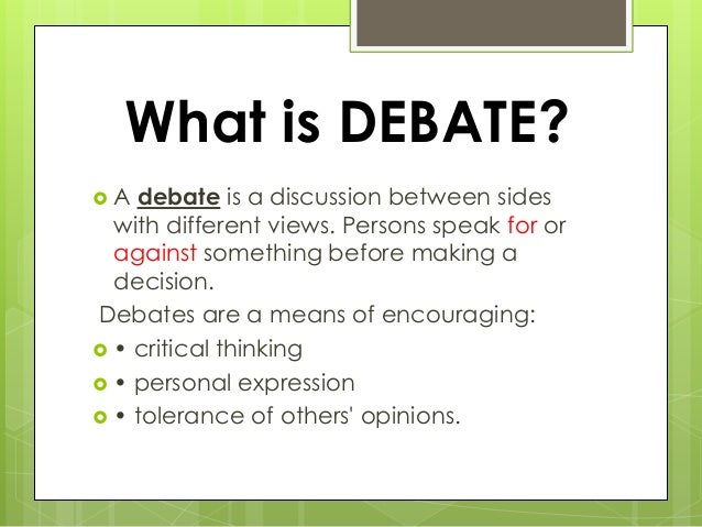 Intro To Debate April 2013