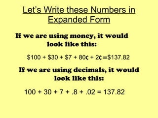 Thirty Expanded Intro to decimals | PPT