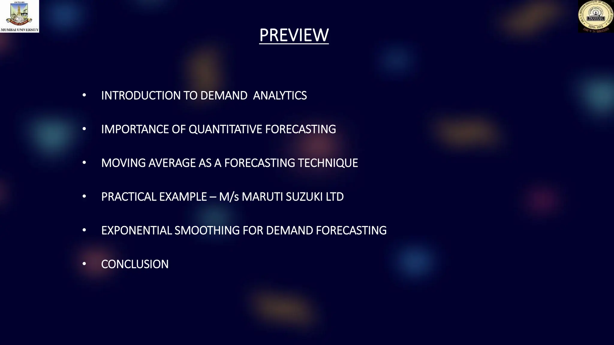 Presentation on Introduction to Demand Analytics | PPT