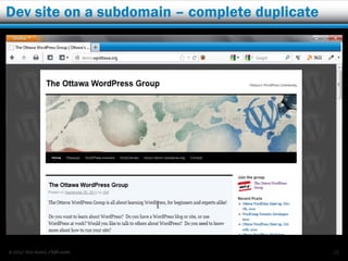Dev site on a subdomain – complete duplicate




© 2012 Rick Radko, r3df.com                    22
 