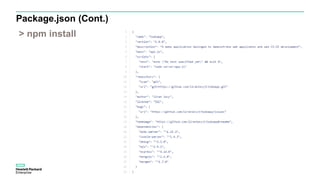 Package.json (Cont.)
> npm install
 