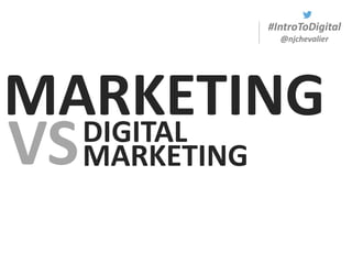 #IntroToDigital
@njchevalier
MARKETING
VSDIGITAL
MARKETING
 