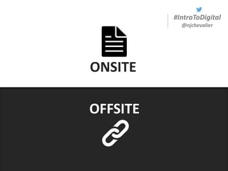 #IntroToDigital
@njchevalier
ONSITE
OFFSITE
 