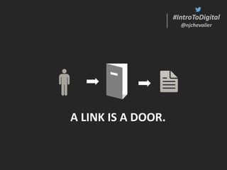 #IntroToDigital
@njchevalier
#IntroToDigital
@njchevalier
A LINK IS A DOOR.
 