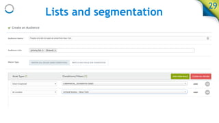 Lists and segmentation
29
 