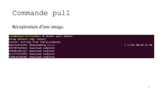Commande pull
Récupération d’une image:
16
 