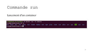Commande run
Lancement d’un container
18
 