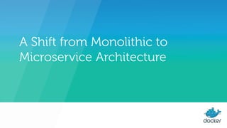 A Shift from Monolithic to
Microservice Architecture
 