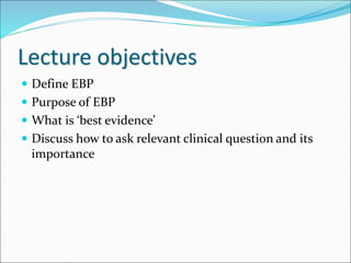 introduction to evidence based practice 1 | PPTX