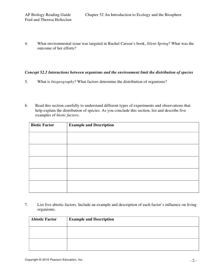 Holtzclaw Ap Biology 52 Guide