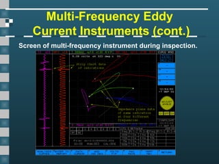 Multi-Frequency Eddy
Current Instruments (cont.)
Screen of multi-frequency instrument during inspection.
 