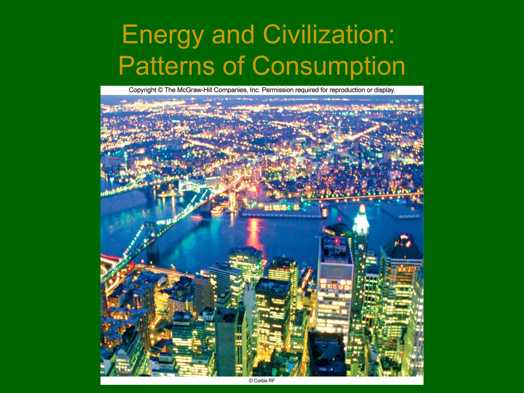 Energy and Civilization:
Patterns of Consumption

 