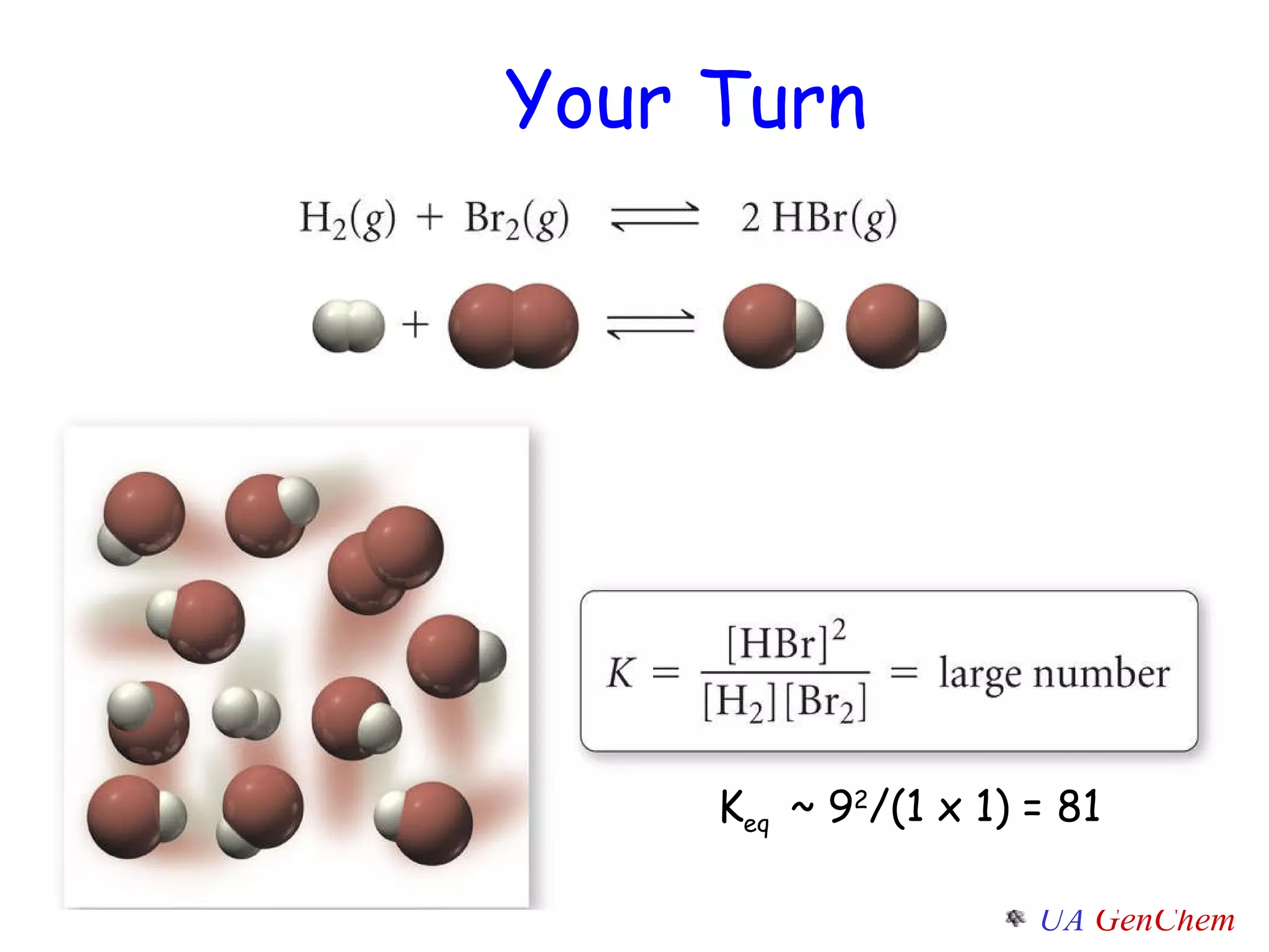 K eq  ~ 9 2 /(1 x 1) = 81 Your Turn 