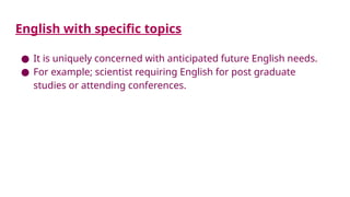 Intro to ESP - Introduction to English for Specific Purposes.pptx