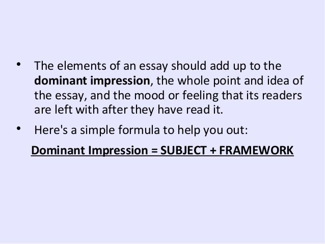 Dominant impression essay