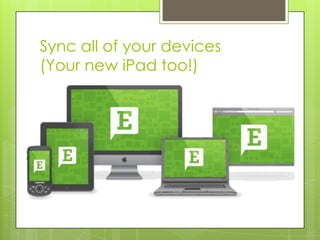 Sync all of your devices
(Your new iPad too!)

 