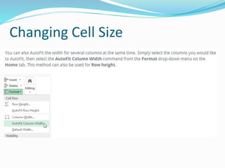 Changing Cell Size
 