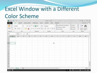 Excel Window with a Different
Color Scheme
 