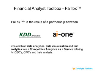 FaTbx - The Financial Analyst Toolbox June 2016 | PPT