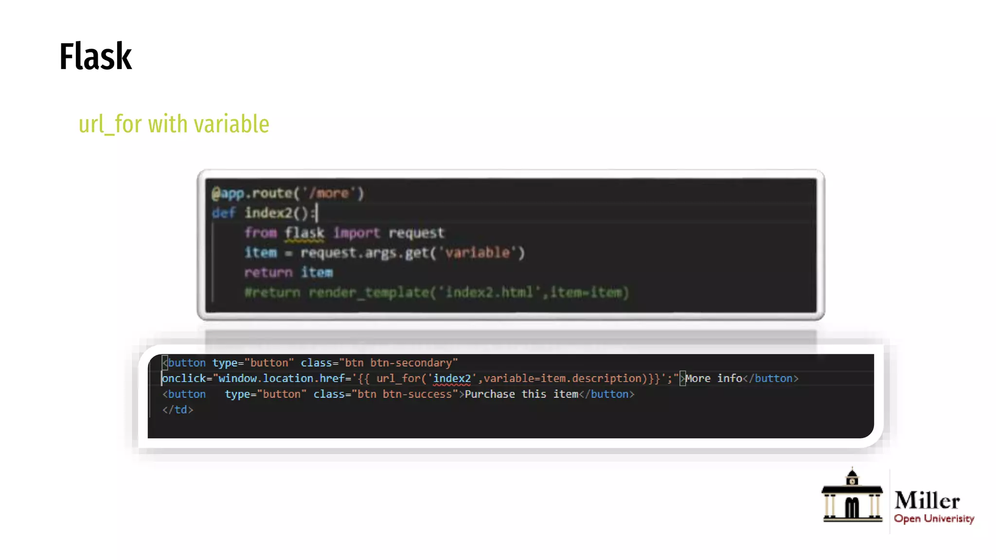 Flask
url_for with variable
 
