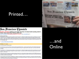 Printed…




           …and
           Online
 