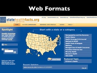Web Formats
 