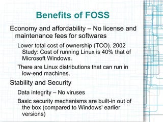 Know FOSS equivalents to proprietary softwares/applications 