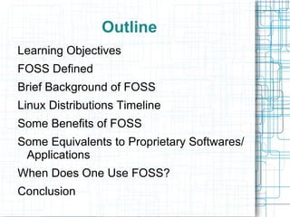 Outline Learning Objectives 