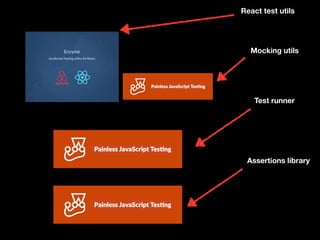 Assertions library
Test runner
React test utils
Mocking utils
 
